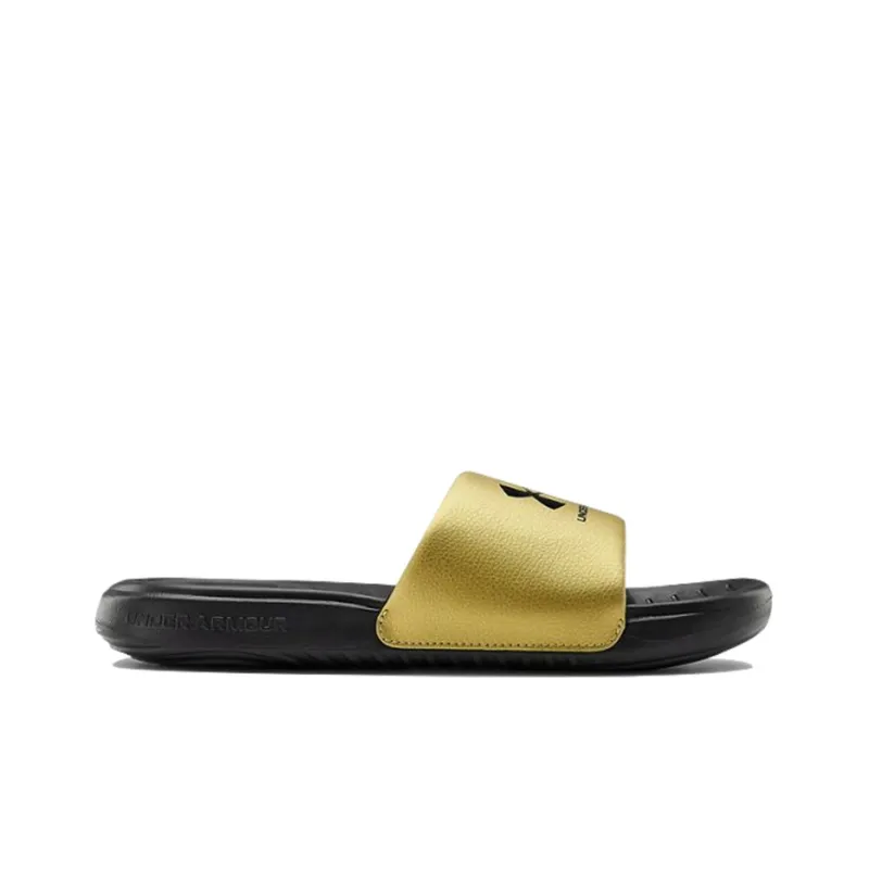 Under Armour Ansa Fixed Slides 'Black Metallic Gold' Women's-1
