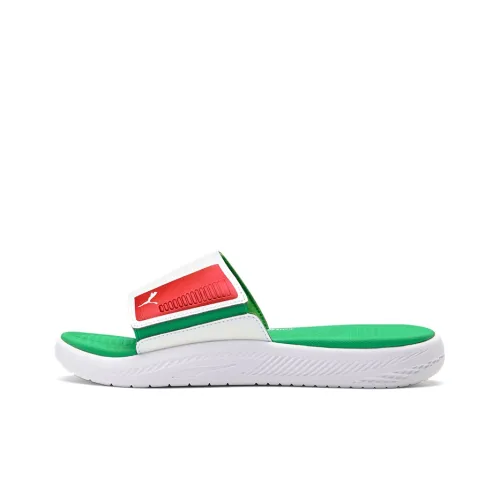 PUMA Softride Series Slide Slippers Unisex White/Red/Green