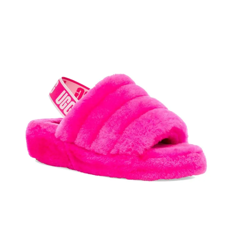 UGG Fluff Yeah Slide Thick Sole Slipper Red Women's-2