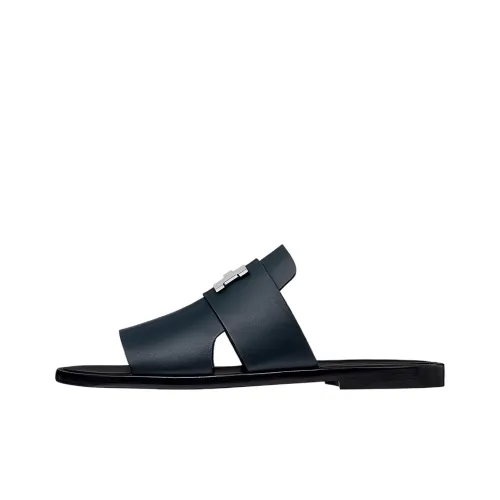 HERMES Arles Slide Slippers Men Dark Blue