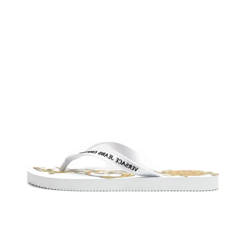 VERSACE Rubber Sole Quick Dry Flip Flops Women's Yellow-0