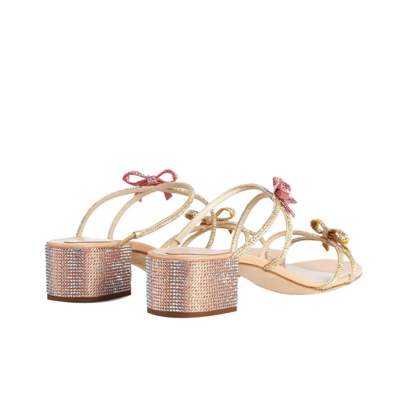 RENE CAOVILLA Slide Slippers Women's Yellow-3