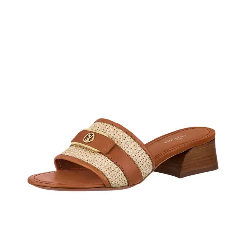 LOUIS VUITTON Lock It Slide Slippers Women's Brown