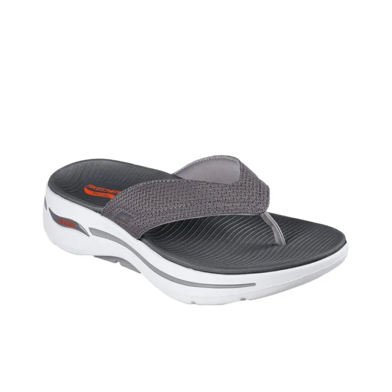 Skechers Go Walk Arch Fit Rubber Sole Quick Dry Slide Slippers Men's Gray-2