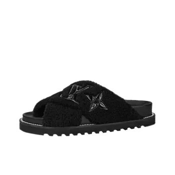 LOUIS VUITTON Paseo Comfort Odor Resistant Slide Slippers Women's Black
