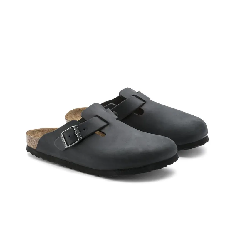 Birkenstock Boston Oiled Leather 'Black'-1
