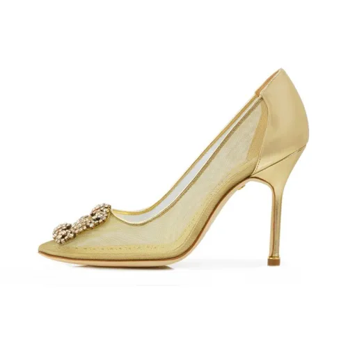 MANOLO BLAHNIK High Heels Women's Gold