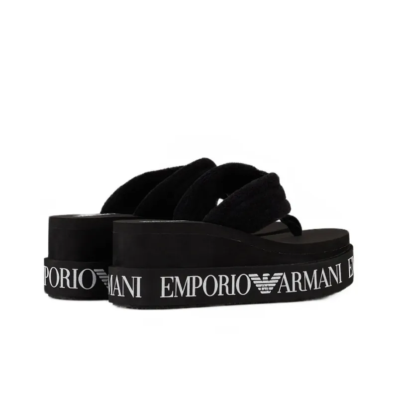EMPORIO ARMANI Rubber Sole Flip Flops Women's Black-3