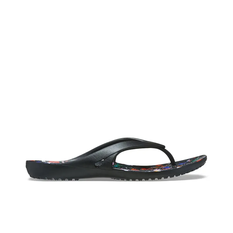 Crocs Kadee 2 Printed Flip Minimalistic Casual Flip Flops Black Women's-1