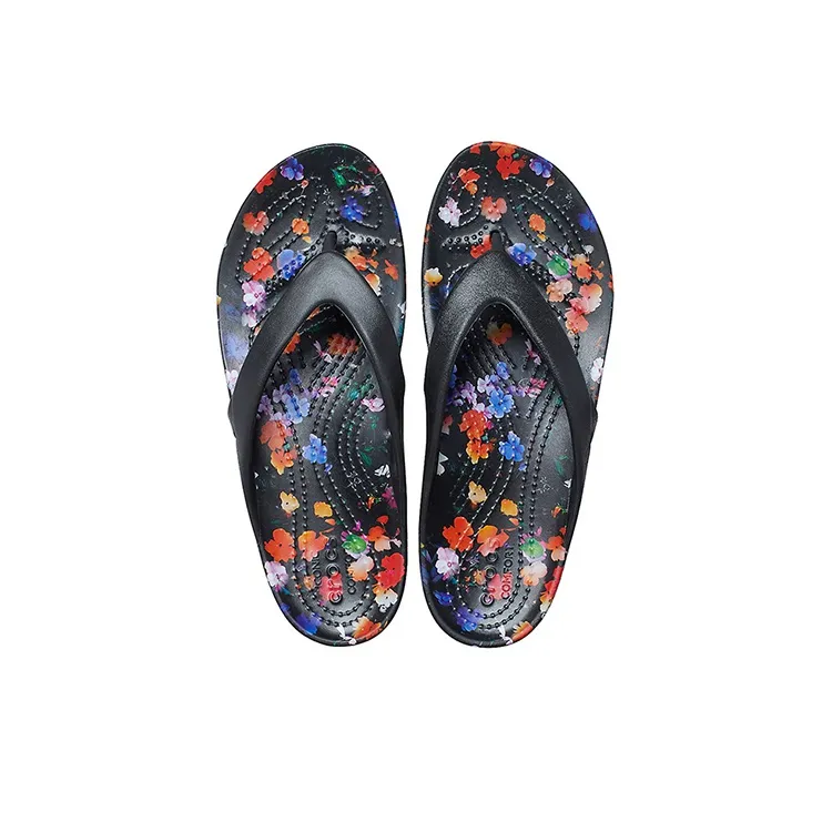 Crocs Kadee 2 Printed Flip Minimalistic Casual Flip Flops Black Women's-4