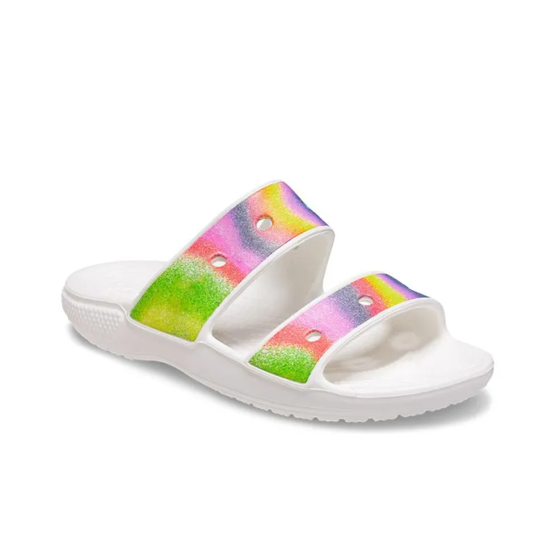 Crocs Slide Slippers Unisex White/Multicolor Color-2