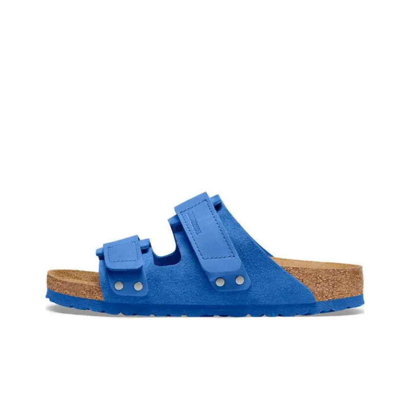Birkenstock Slide Slippers Unisex Blue Brown Narrow Fit-0