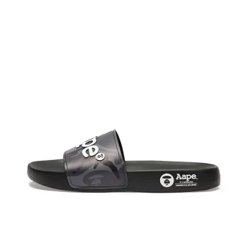 Aape Rubber Sole Massage Antibacterial Slide Slippers Unisex Black