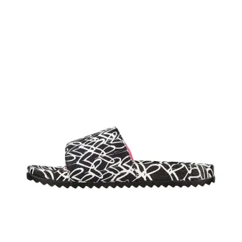 Skechers Bob's Rubber Sole Slide Slippers Women's Black White
