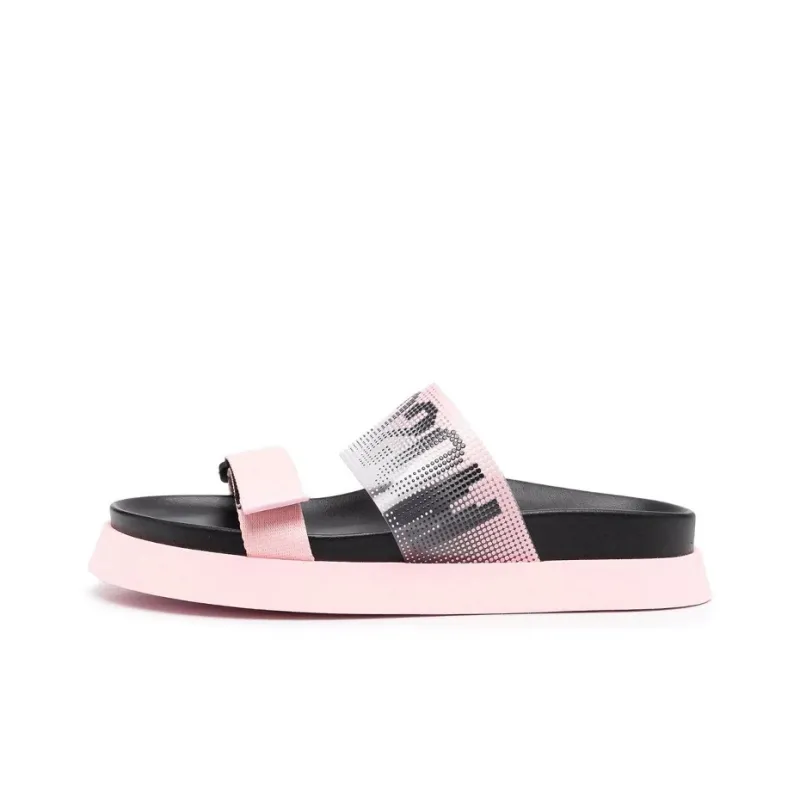 MOSCHINO Slide Slippers Women's Black Pink-0