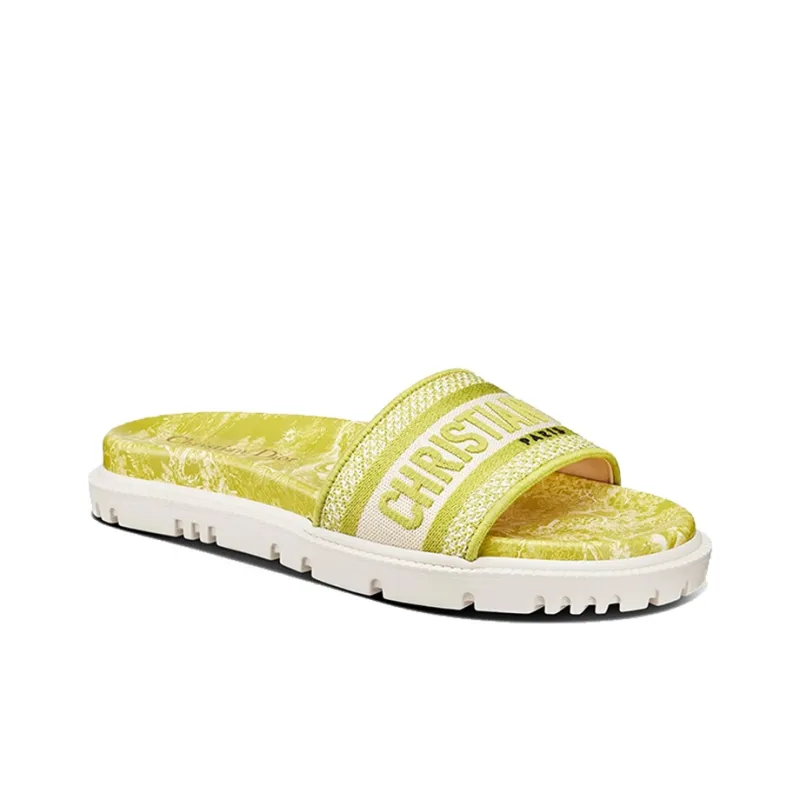 DIOR Dway Rubber Sole Slide Slippers Women's Lemon-1