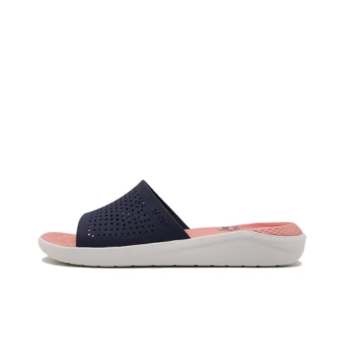 Crocs LiteRide Slide Slippers Unisex Dark Blue/Pink