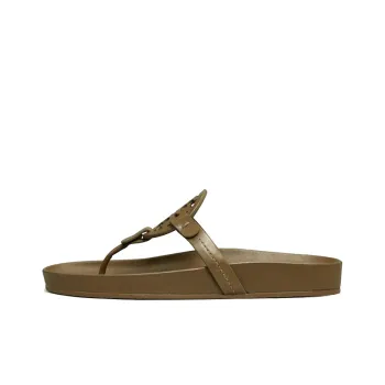 TORY BURCH Miller Flip Flops Women's Olive Green