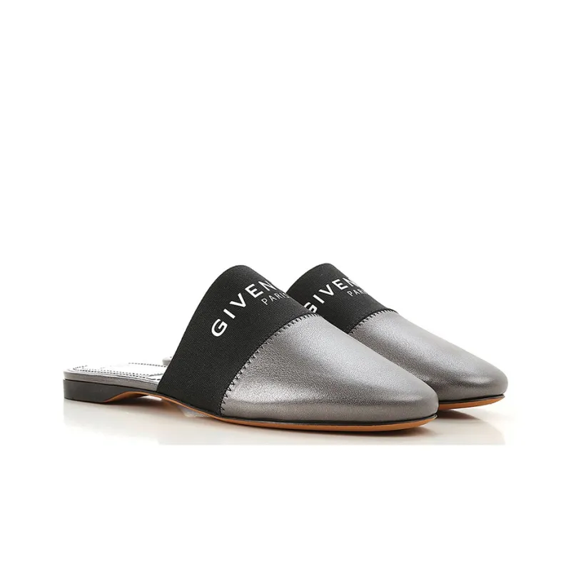 Givenchy Closed Toe Slippers Women's Black Silver-2