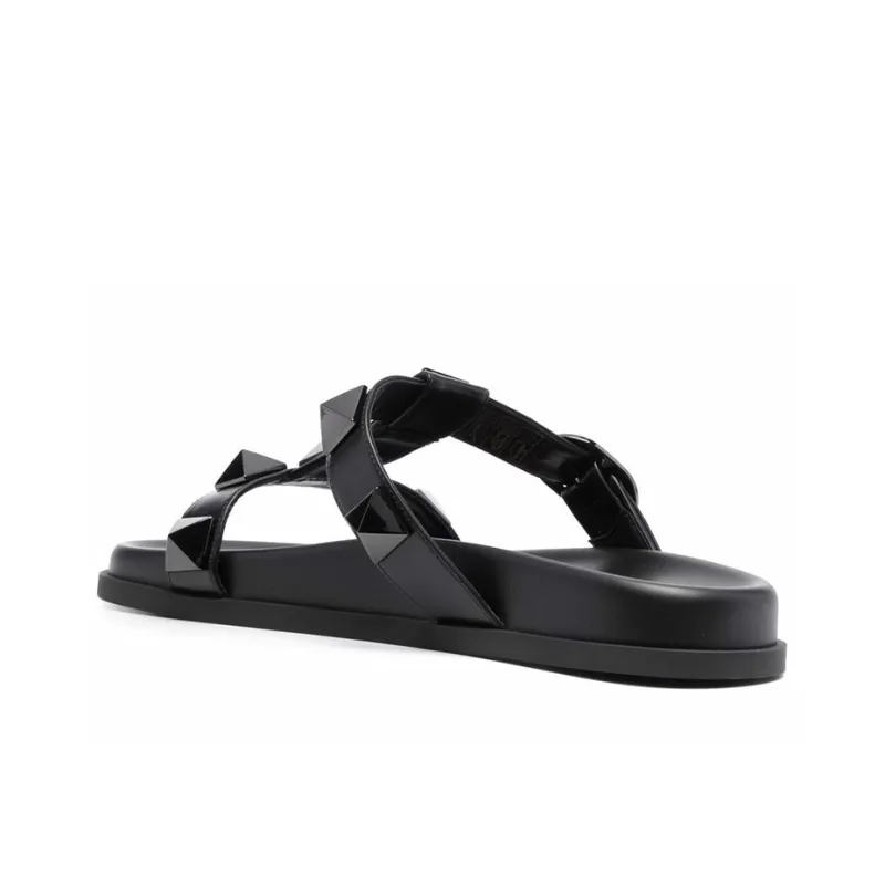 Valentino Rubber Sole Slip Resistant Slide Slippers Women's Black-2