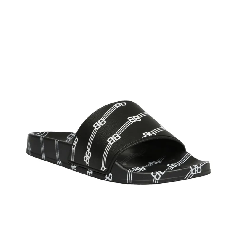 Balenciaga Pool Slides 'Allover Logo - Black'-2
