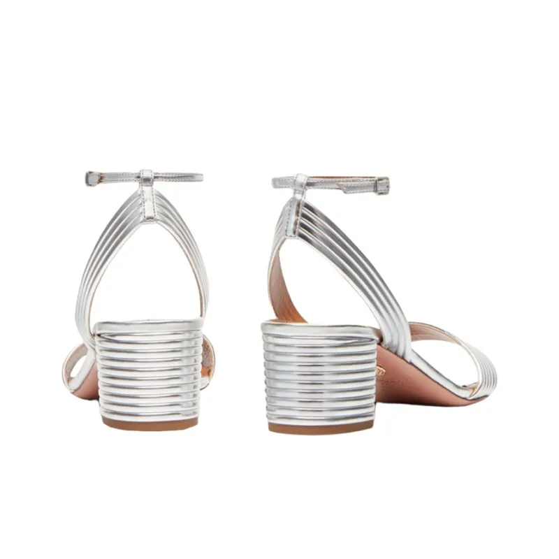 AQUAZZURA Sundance 50mm Metallic Sandals-4