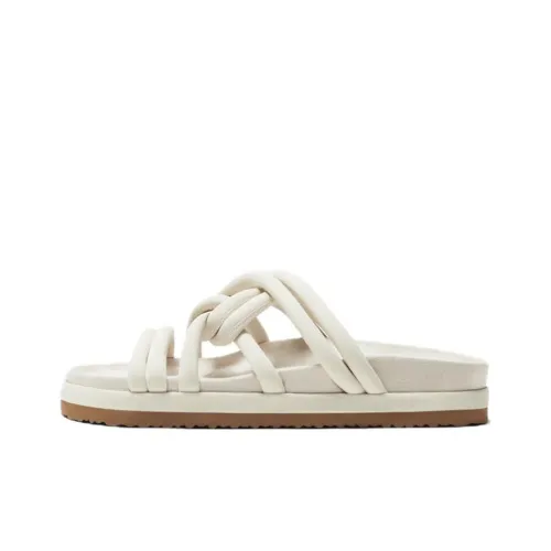 ZARA Slide Slippers Men Apricot Cream