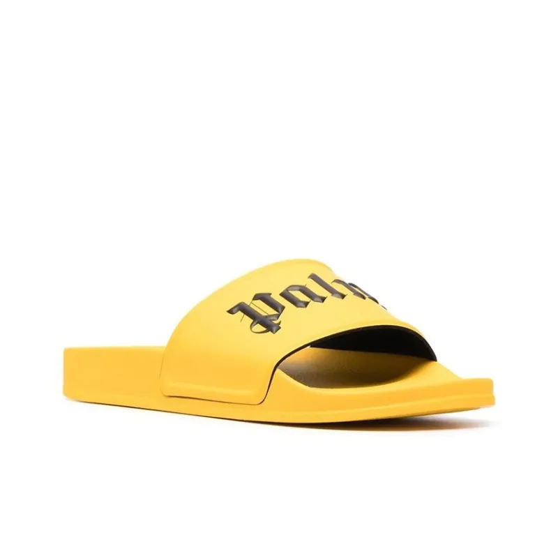 PALM ANGELS Pool Slides Yellow Black-2
