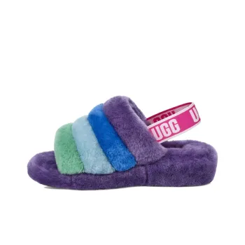UGG FLUFF YEAH Slide Stylish Sandals Women's Rainbow