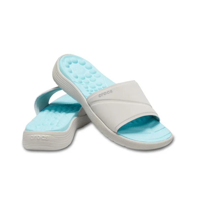 Crocs Slide Slippers Women's Light Blue/White-3
