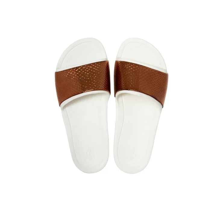 Crocs Sloane Slide Slippers Women's White/Gold-4