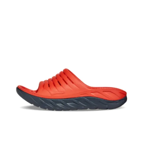 HOKA ONE ONE Rubber Sole Slide Slippers Men's Red Black