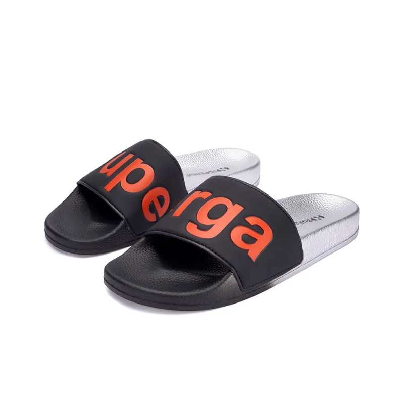 SUPERGA Slide Slippers Unisex Black/Orange-2