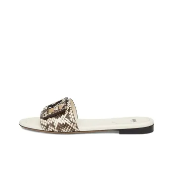 FENDI Signature Slide Slippers Women's Brown/White