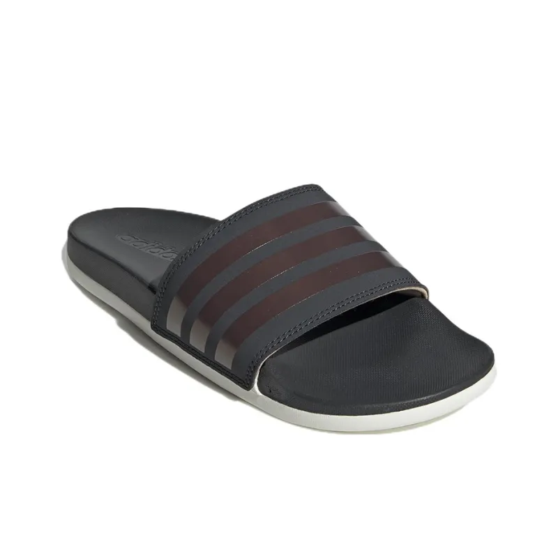 Adilette Women's Adidas Comfort Slides 'Stripes Shimmer Copper Metallic' Women's-2
