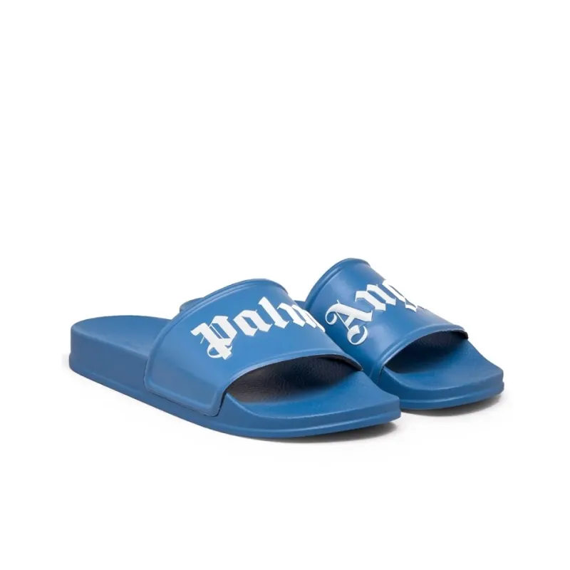 PALM ANGELS Pool Slides Sky Blue White-3