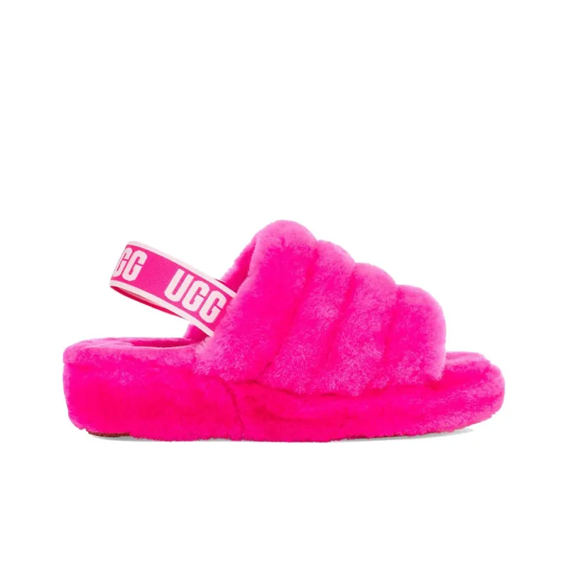 UGG Fluff Yeah Slide Thick Sole Slipper Red Women's-1
