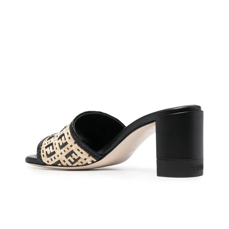 FENDI Slide Slippers Women's Black-3