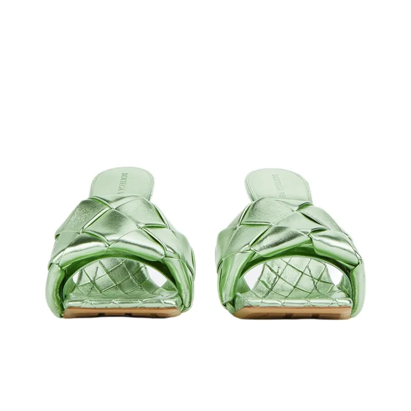 Bottega Veneta Intreccio Metallised Mules Women's-2