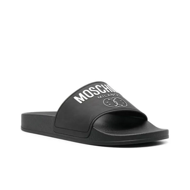 MOSCHINO Slide Slippers Men Black-2