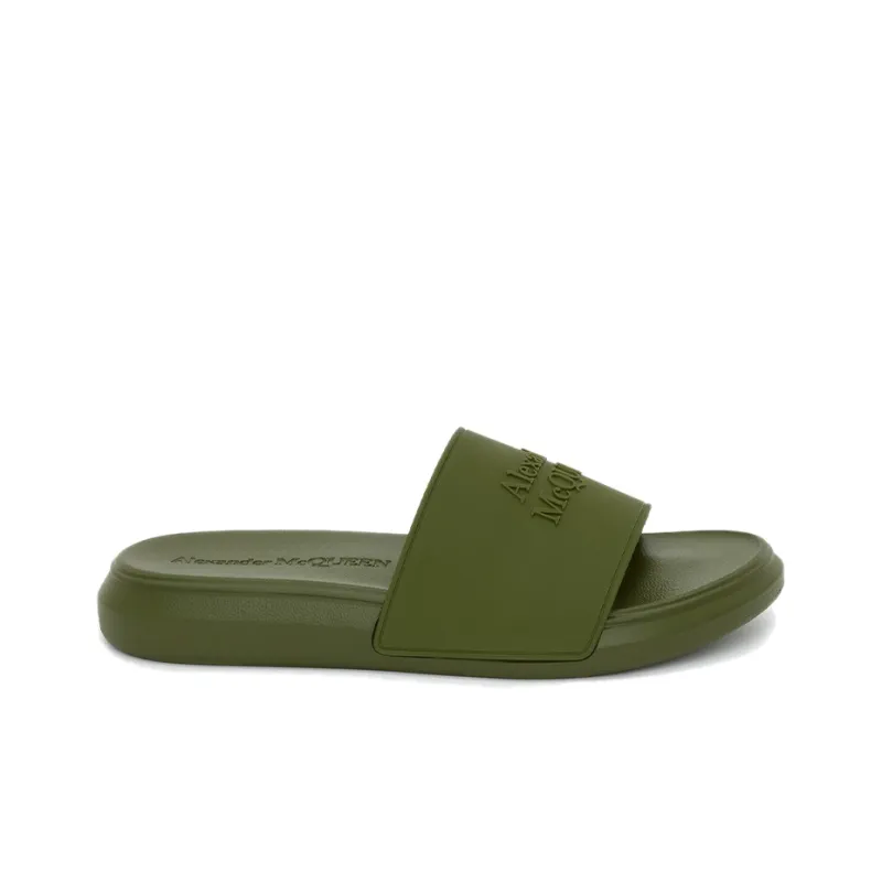 Alexander McQueen Pool Slide Forest Green-1