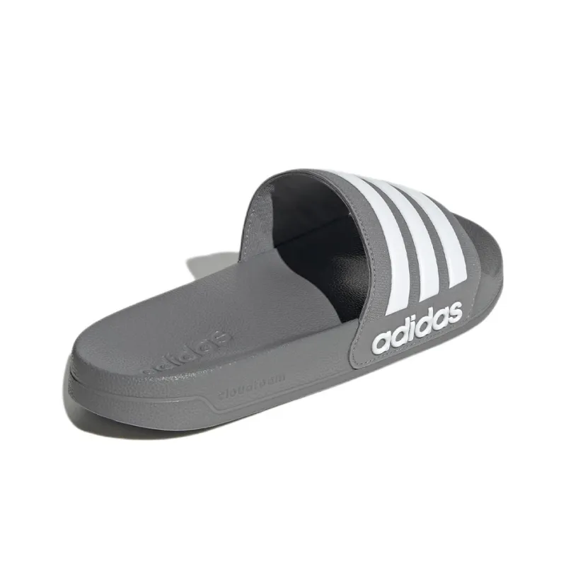 Adidas Adilette Shower Slides Cozy Wear Resistant Unisex Grey Slippers 'Grey White'-2