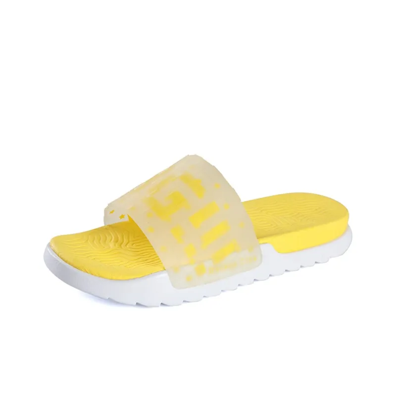 PEAK Rubber Sole Quiet Slip Resistant Slide Slippers Women's Yellow-2