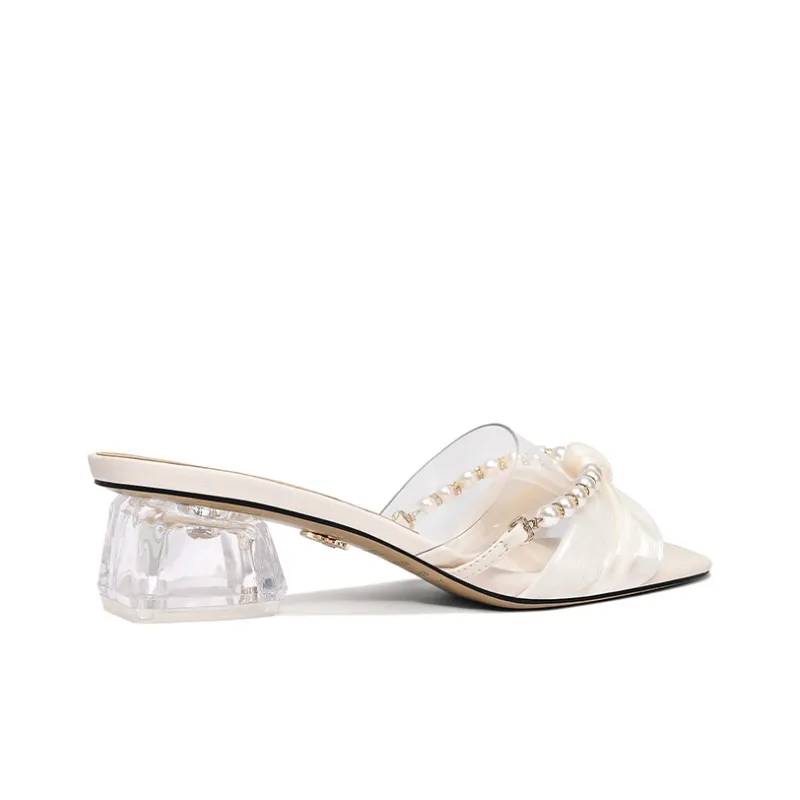 Lily Wei Slide Slippers Women's Ecru-1