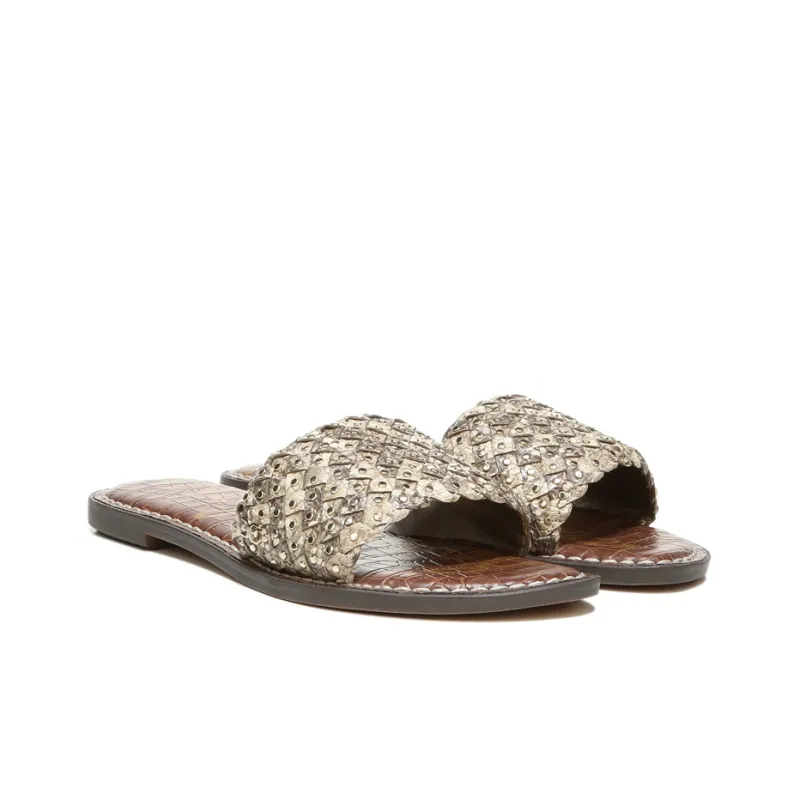 SAM EDELMAN Geraldine Slide Slippers Women's Taupe Snakeskin Print-2