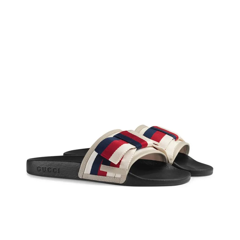 GUCCI Women's Satin Slide 'Web Bow' Women's-2