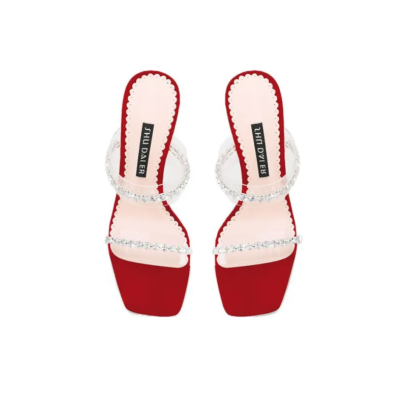 SHUDAIER Slide Slippers Women's Red-3