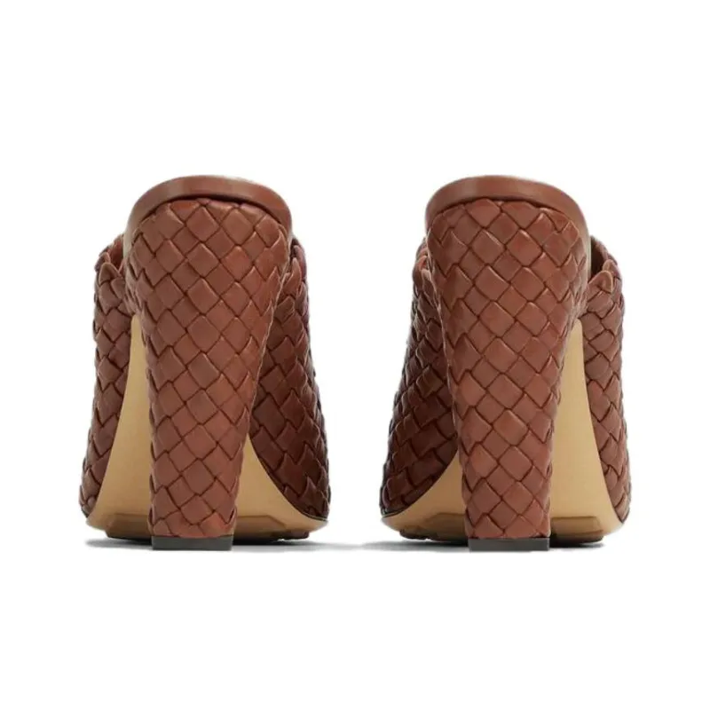 Bottega Veneta Canalazzo Rubber Sole Quiet Slide Slippers Women's Brown-3