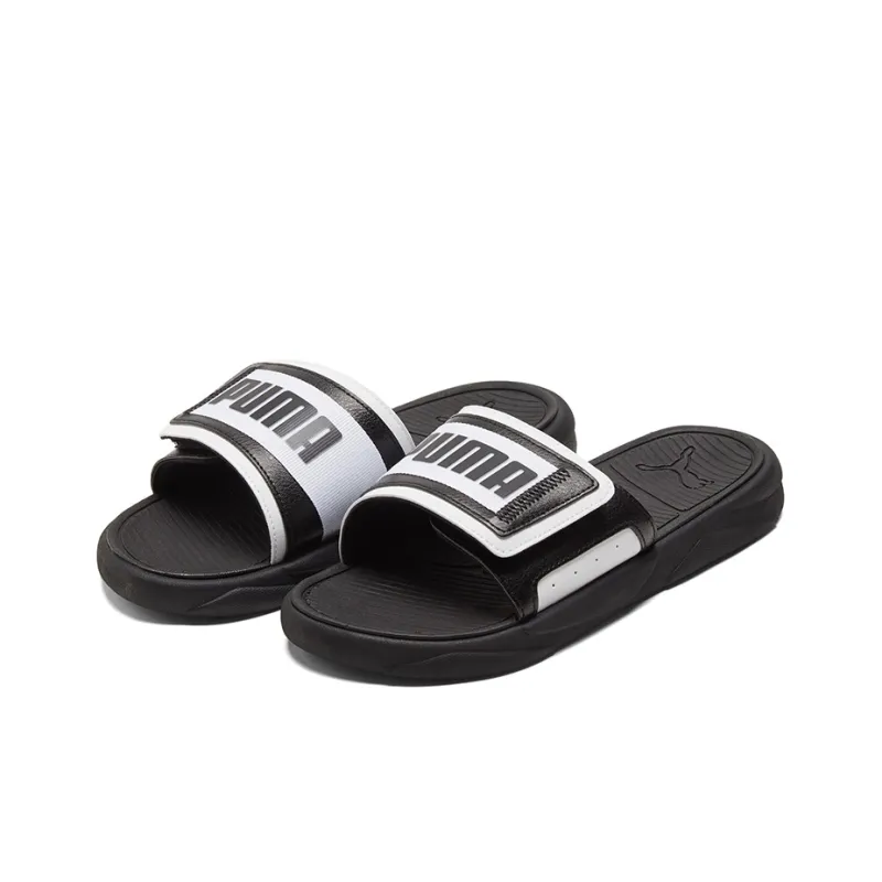 PUMA Royalcat Sports Slippers Unisex Black White-2