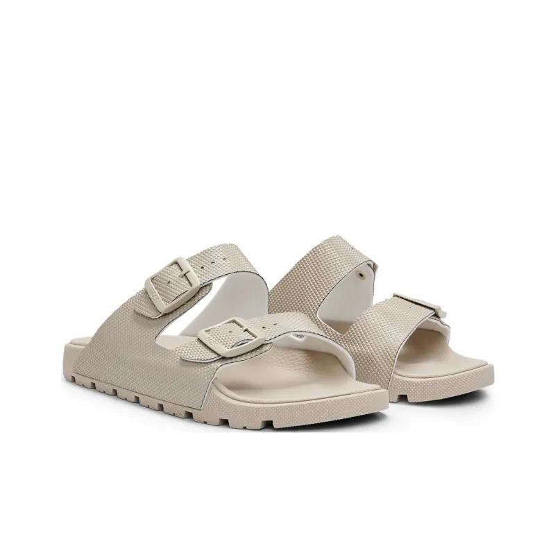 HUGO BOSS Rubber Sole Slip Resistant Slide Slippers Men's Light Beige-1